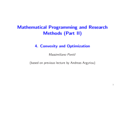 Mathematical Programming and Research Methods (Part II)