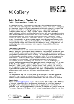 Artist Residency Playing Out Word