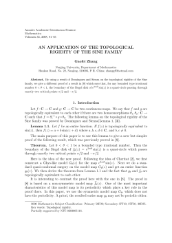 an application of the topological rigidity of the sine family