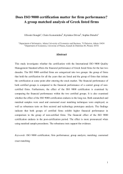 Does ISO 9000 certification matter for firm performance? A group