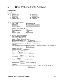5 Cost-Volume-Profit Analysis Exercise 5.1 Basic Problems 1. a