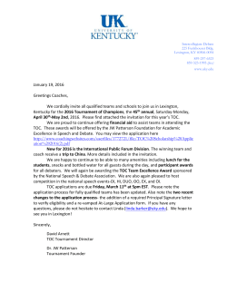 The William B. Tate TOC Team Excellence Award