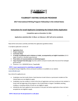 FULBRIGHT VISITING SCHOLAR PROGRAM 2017 International