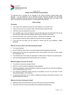 Tool 3. Sample Tiered Informed Consent Model