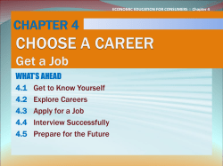 CHAPTER 4 CHOOSE A CAREER Get a Job