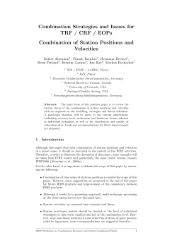 Combination Strategies and Issues for TRF / CRF / EOPs