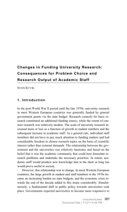 Changes in Funding University Research