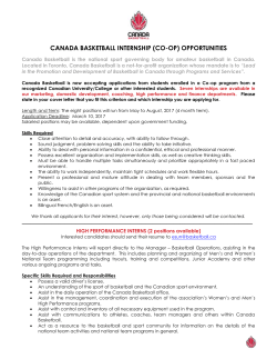 CANADA BASKETBALL INTERNSHIP (CO