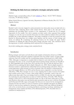 Defining the links between retail price strategies and
