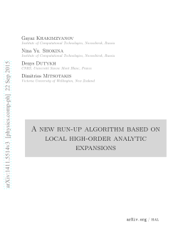 A new run-up algorithm based on local high-order analytic