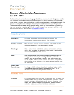 Glossary of Credentialing Terminology