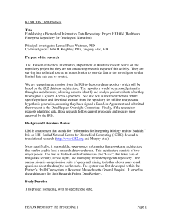 Protocol for establishment of i2b2 research data