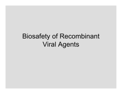 Biosafety of Recombinant Viral Agents