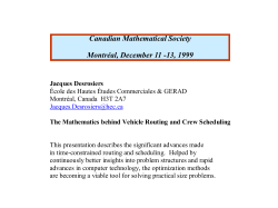 CREW SCHEDULING : Past and Future