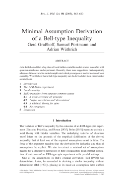 Minimal Assumption Derivation of a Bell