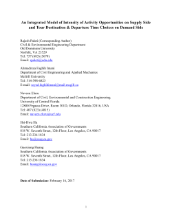 An Integrated Model of Intensity of Activity Opportunities on Supply