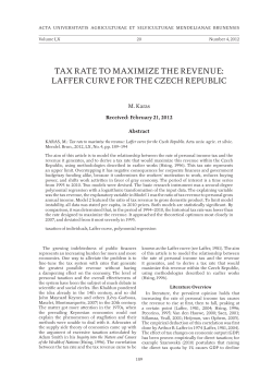 tax rate to maximize the revenue: laffer curve for the czech republic