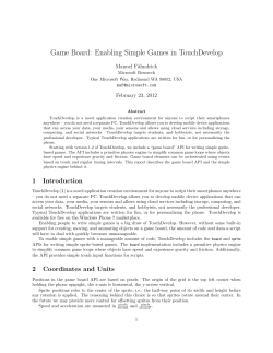 Game Board: Enabling Simple Games in TouchDevelop