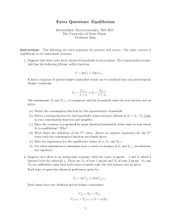 Extra Questions: Equilibrium