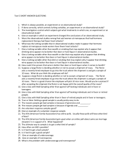 Test 5 SHORT ANSWER QUESTIONS Which is always possible, an
