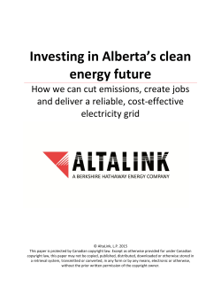 Investing in Alberta`s clean energy future