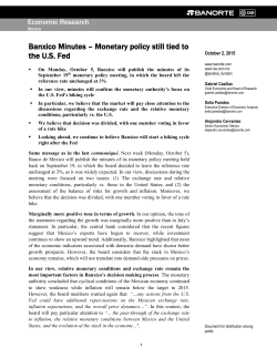 Banxico Minutes &ndash; Monetary policy still tied to the U.S. Fed