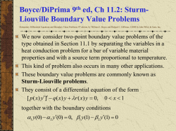 Sturm-Liouville Boundary Value Problems