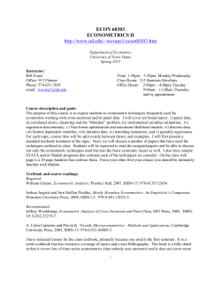 economics 626 - University of Notre Dame