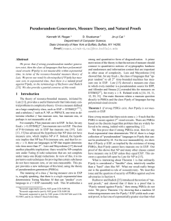 Pseudorandom Generators, Measure Theory, and Natural