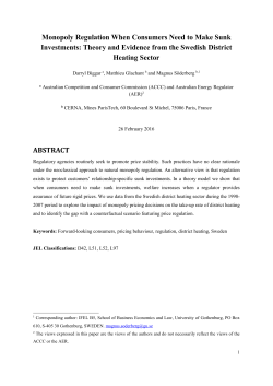 Theory and Evidence from the Swedish District Heating