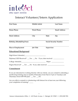 Interact Volunteer/Intern Application