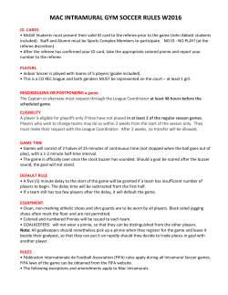 mac intramural gym soccer rules w2016