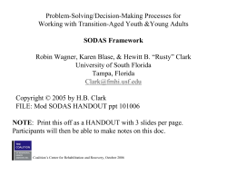 Problem-Solving/Decision-Making Processes for Working with