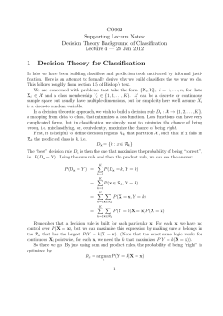 1 Decision Theory for Classification