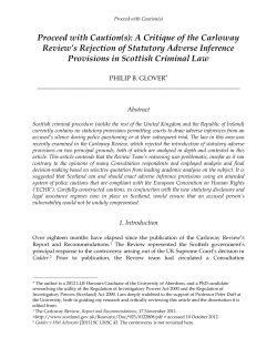 Proceed with Caution(s): A Critique of the Carloway Review`s