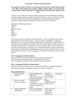 Persuasion - Written Task