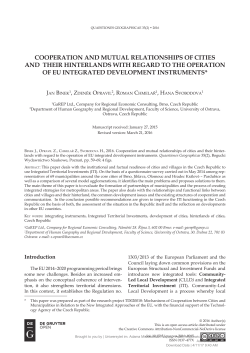 cooperation and mutual relationships of cities and their hinterlands