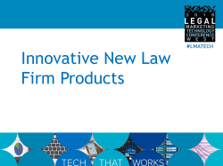 Innovative New Law Firm Products