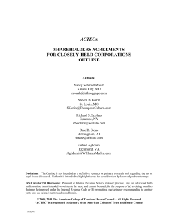 actec® shareholders agreements for closely