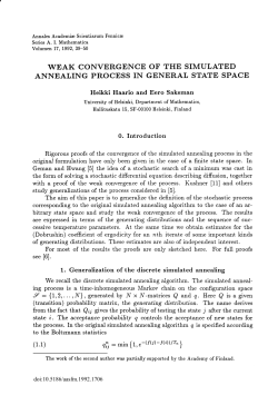 ANNEALING PROCESS IN GENERAL STATE SPACE