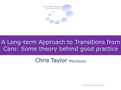 A Long-term Approach to Transitions from Care: Some theory