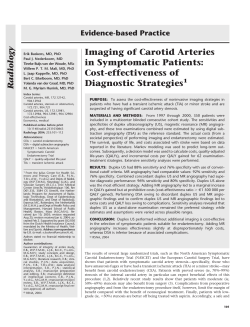 Imaging of Carotid Arteries in Symptomatic Patients: Cost