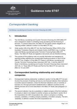 Correspondent banking