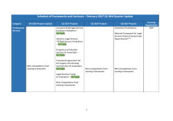Schedule of Frameworks and Contracts – February 2017 Q1 Mid