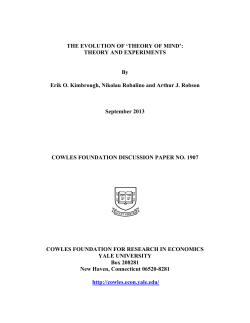THEORY OF MIND - Cowles Foundation