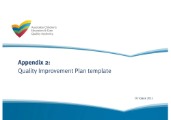 Quality Improvement Plan - Glandore Community Kindergarten