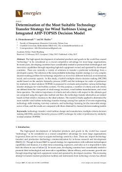 Determination of the Most Suitable Technology Transfer Strategy for