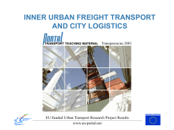 Towards a better Freight Transport in urban areas