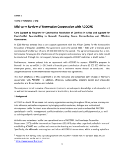 Core support: The overall goal of Norway`s cooperation