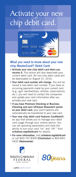 New chip debit card information